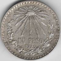 () Монета Мексика 1926 год 1 песо ""  Серебро (Ag)  UNC